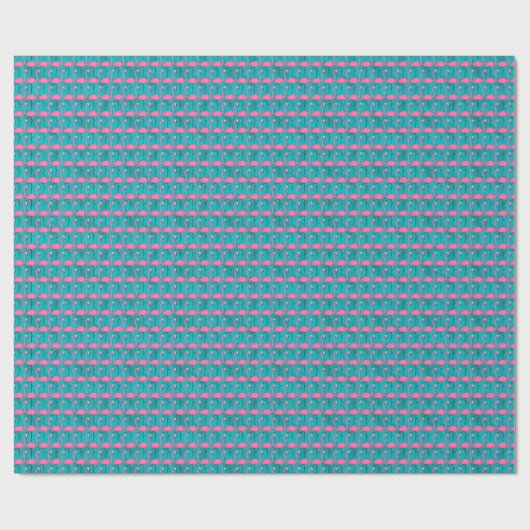 Helder Flamingo patroon | Uw Initiaal toevoegen 2 Cadeaupapier (Vlak)