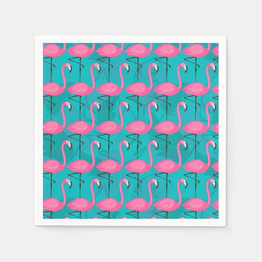 Helder Flamingo patroon | Uw Initiaal toevoegen 2 Servet (Voorkant)