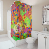 Helder floraal douchegordijn (In situ)
