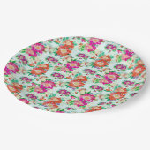 Helder  Floral Patroon Papieren Bordje (Gekanteld)