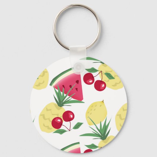Helder fruit en bessen op wit. sleutelhanger (Voorkant)
