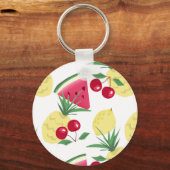 Helder fruit en bessen op wit. sleutelhanger (Voorkant)
