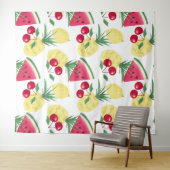 Helder fruit en bessen op wit. wandkleed (In Situ (horizontaal))