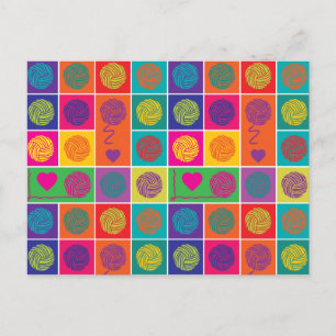 Helder garen, garen, garenblok met patronen briefkaart