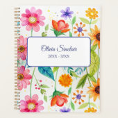 Helder Gebloemd Gepersonaliseerd Planner (Voorkant)