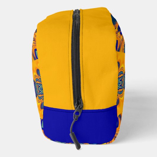 Helder Geel Blauw Modern Batik Fractal Toilettasje (Rechts)