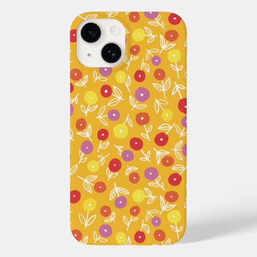 Helder geel bloemensitsy patroon Case-Mate iPhone case (Achterkant)