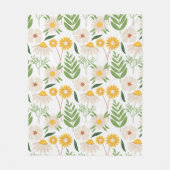 Helder Geel Bloemmotief Fleece (3 Maten) Deken (Voorkant)