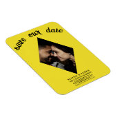 Helder Geel Diamant Foto Bruiloft Save the Date Magneet (Rechterzijde)