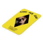 Helder Geel Diamant Foto Bruiloft Save the Date Magneet (Linkerzijde)