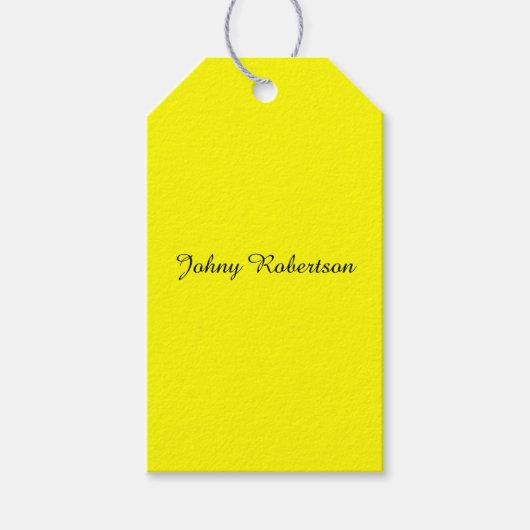 Helder Geel Eenvoudig Elegant Professioneel Modern Cadeaulabel (Voorkant)