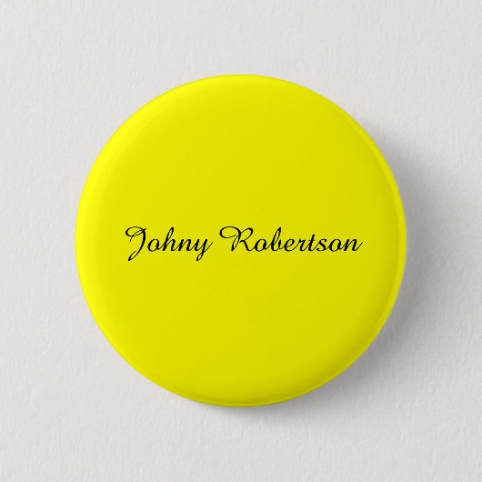 Helder Geel Eenvoudig Elegant Professioneel Modern Ronde Button 5,7 Cm (Voorkant)