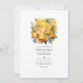 Helder geel en Biscotti Bloemen Zomer Bruiloft Kaart (Voorkant)