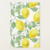 Helder geel en groen vet citroenboompatroon planner (Voorkant)