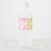 Helder geel en roze gekleurde mama's waterfles etiket (Achterkant)