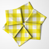 Helder geel en wit buffelplaidpatroon stof