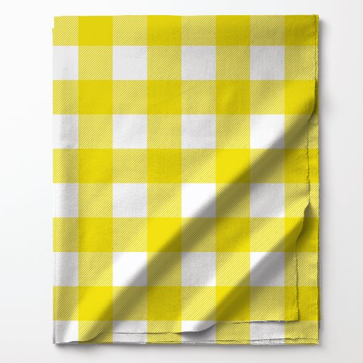 Helder geel en wit buffelplaidpatroon stof