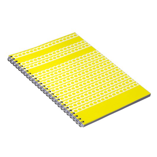 Helder Geel en wit Moderne bubble Waves Notitieboek (Rechterzijde)