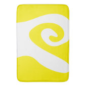 Helder Geel en Wit Swirl Wave Badmat (Voorkant Verticaal)