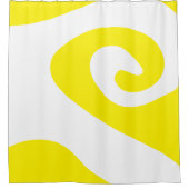 Helder Geel en Wit Swirl Wave Douchegordijn (Voorkant)