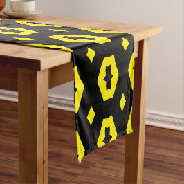Helder geel en zwart: Geometriana 1 Korte Tafelloper