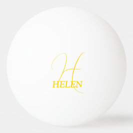 Helder Geel Geborduurd Pingpongbal