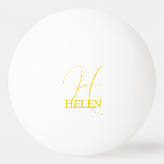 Helder Geel Geborduurd Pingpongbal (Voorkant)