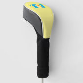 Helder Geel Gepersonaliseerd Monogram Golfheadcover (Schuin)