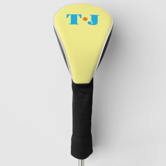 Helder Geel Gepersonaliseerd Monogram Golfheadcover (Voorkant)