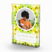 Helder Geel Groen Nieuwe Baby Vrouw Ouders Gift Fotoblokken (Rechts)