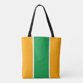 Helder geel groen wit verticale racestrepen tote bag (Achterkant)