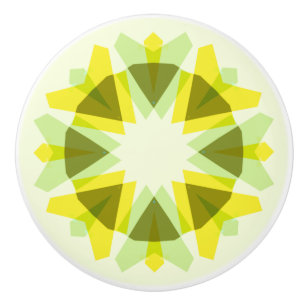 Helder Geel Groene Ster Dopamine Decor Kitsch Kuns Keramische Knop