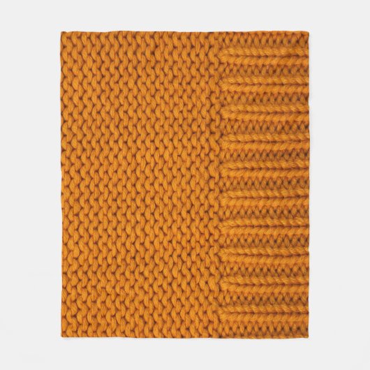 Helder geel: handgemaakte gebreide textuur. fleece deken (Voorkant)