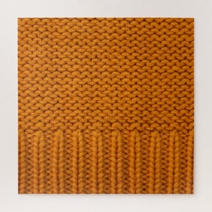 Helder geel: handgemaakte gebreide textuur. legpuzzel