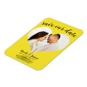 Helder Geel Hart Foto Bruiloft Save the Date Magneet (Linkerzijde)