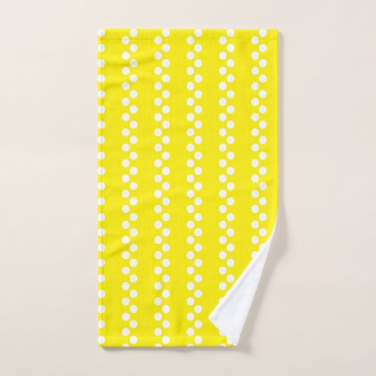 Helder Geel: Klein wit Polka Dot Patroon Bad Handdoek (Handdoek)