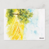 Helder Geel Landschap Landbouwgrond bruiloft Uitno Briefkaart (Achterkant)