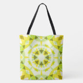 Helder geel levendige groene ster eclectisch stran tote bag (Achterkant)