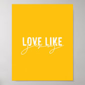 Helder geel Liefde als Jezus Christelijk Poster (Voorkant)