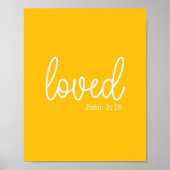 Helder Geel Liefde Geloof Quote minimalistisch Poster (Voorkant)