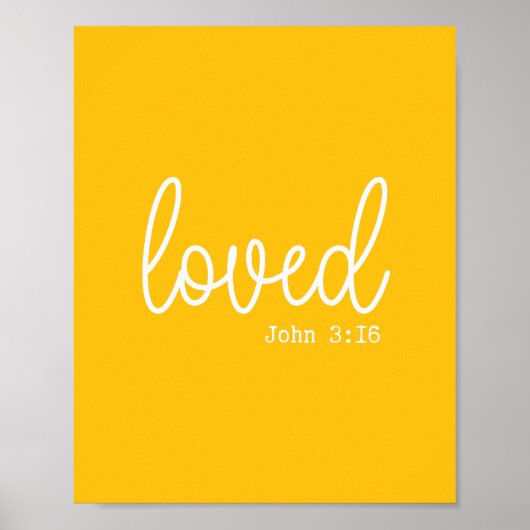 Helder Geel Liefde Geloof Quote minimalistisch Poster (Voorkant)