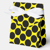 Helder Geel met Zwarte Dot Stijl Tent 4x2x5 Bedankdoosjes (Voorkant)