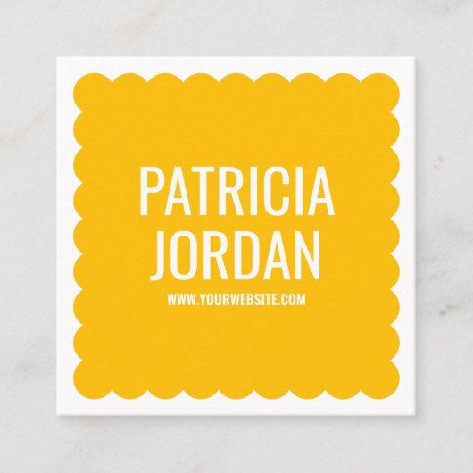 Helder Geel Moderne Golf Eenvoudig Social Media Ic Vierkante Visitekaartje (Voorkant)