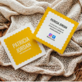 Helder Geel Moderne Golf Eenvoudig Social Media Ic Vierkante Visitekaartje