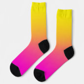 Helder Geel Neon Roze Gradiënt Sokken (Links)