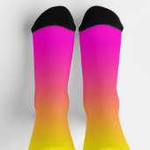Helder Geel Neon Roze Gradiënt Sokken (Top)