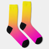 Helder Geel Neon Roze Gradiënt Sokken (Rechts)