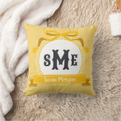 Helder Geel Omgekeerde Griekse Sleutel Boog Monogr Kussen (Deken)