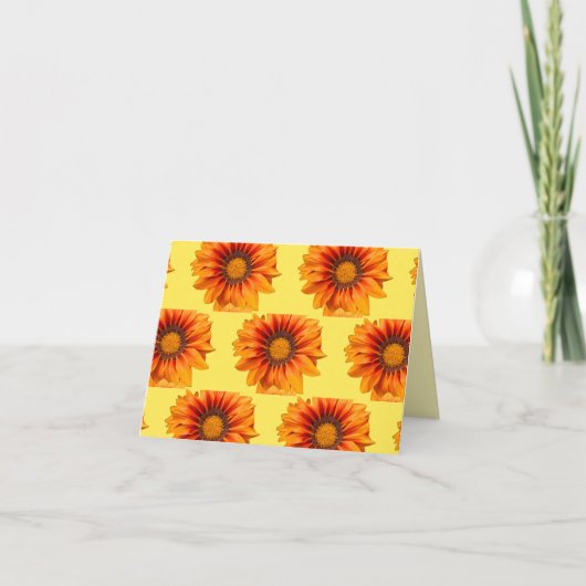 Helder geel-oranje verloop bloem uitsnijding bedankkaart (Voorkant)