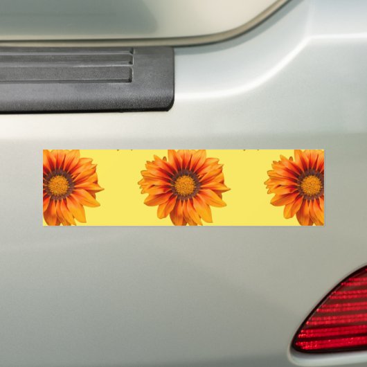 Helder geel-oranje verloop bloem uitsnijding bumpersticker (Op auto)